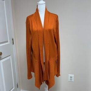 Women's Open Front Orange Cardigan